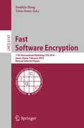 Cover: Fast Software Encryption - Springer