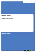 Cover: Lexical Relations - GRIN Verlag