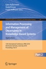 Cover: Information Processing and Management of Uncertainty in Knowledge-Based Systems - Springer