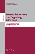 Cover: Information Security and Cryptology - ICISC 2009 - Springer