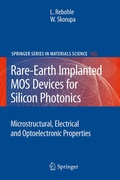 Cover: Rare-Earth Implanted MOS Devices for Silicon Photonics - Springer