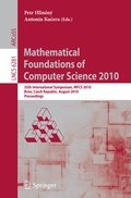 Cover: Mathematical Foundations of Computer Science 2010 - Springer