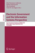 Cover: Electronic Government and the Information Systems Perspective - Springer
