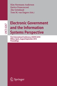 Enlarge image Cover: Electronic Government and the Information Systems Perspective - Springer