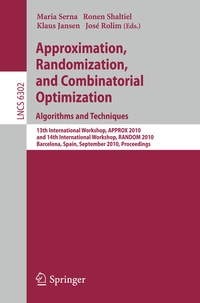 Enlarge image Cover: Approximation, Randomization, and Combinatorial Optimization. Algorithms and Techniques - Springer