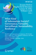 Cover: What Kind of Information Society? Governance, Virtuality, Surveillance, Sustainability, Resilience - Springer