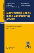 Cover: Mathematical Models in the Manufacturing of Glass - Springer