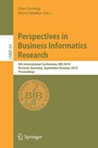 Cover: Perspectives in Business Informatics Research - Springer
