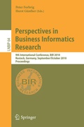 Cover: Perspectives in Business Informatics Research - Springer