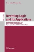 Cover: Rewriting Logic and Its Applications - Springer