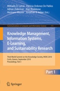 Cover: Knowledge Management, Information Systems, E-Learning, and Sustainability Research - Springer