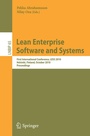 Cover: Lean Enterprise Software and Systems - Springer