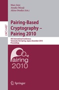 Cover: Pairing-Based Cryptography - Pairing 2010 - Springer
