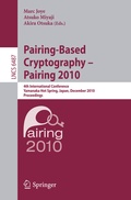 Cover: Pairing-Based Cryptography - Pairing 2010 - Springer