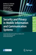 Cover: Security and Privacy in Mobile Information and Communication Systems - Springer