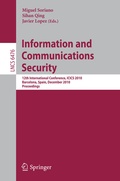 Cover: Information and Communications Security - Springer