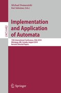 Cover: Implementation and Application of Automata - Springer