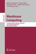 Cover: Membrane Computing - Springer