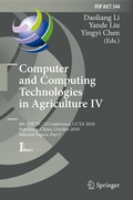 Cover: Computer and Computing Technologies in Agriculture IV - Springer