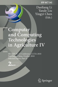Enlarge image Cover: Computer and Computing Technologies in Agriculture IV - Springer