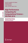 Cover: High Performance Computing for Computational Science -- VECPAR 2010 - Springer