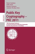 Cover: Public Key Cryptography -- PKC 2011 - Springer