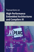Cover: Transactions on High-Performance Embedded Architectures and Compilers III - Springer