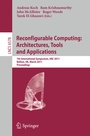 Cover: Reconfigurable Computing: Architectures, Tools and Applications - Springer