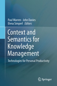 Enlarge image Cover: Context and Semantics for Knowledge Management - Springer