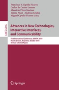 Cover: Advances in New Technologies, Interactive Interfaces, and Communicability - Springer