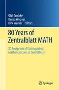 Cover: 80 Years of Zentralblatt MATH - Springer