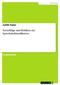 Cover: Vorschl&auml;ge und Kritiken zur Sprechaktklassifikation - GRIN Verlag