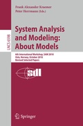 Cover: System Analysis and Modeling: About Models - Springer