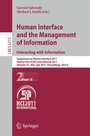 Cover: Human Interface and the Management of Information. Interacting with Information - Springer