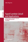 Cover: Typed Lambda Calculi and Applications - Springer