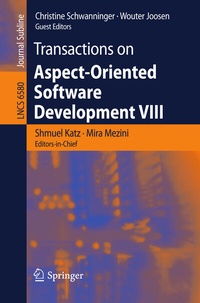 Enlarge image Cover: Transactions on Aspect-Oriented Software Development VIII - Springer