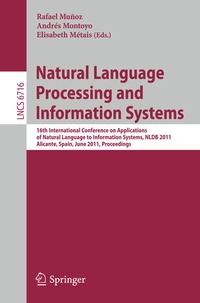 Enlarge image Cover: Natural Language Processing and Information Systems - Springer