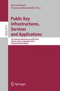 Cover: Public Key Infrastructures, Services and Applications - Springer