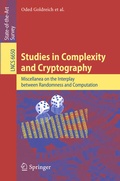 Cover: Studies in Complexity and Cryptography - Springer