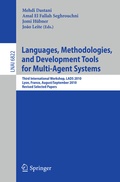 Cover: Languages, Methodologies, and Development Tools for Multi-Agent Systems - Springer