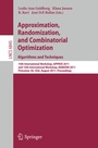 Cover: Approximation, Randomization, and Combinatorial Optimization. Algorithms and Techniques - Springer