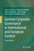 Cover: German Corporate Governance in International and European Context - Springer