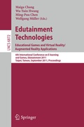Cover: Edutainment Technologies. Educational Games and Virtual Reality/Augmented Reality Applications - Springer
