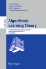 Cover: Algorithmic Learning Theory - Springer