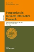 Cover: Perspectives in Business Informatics Research - Springer