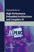 Cover: Transactions on High-Performance Embedded Architectures and Compilers IV - Springer
