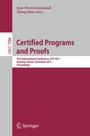 Cover: Certified Programs and Proofs - Springer