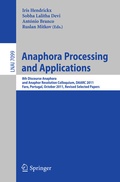 Cover: Anaphora Processing and Applications - Springer
