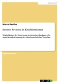 Cover: Interne Revision in Kreditinstituten - GRIN Verlag