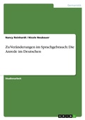 Cover: Zu Veraenderungen im Sprachgebrauch - Grin Verlag